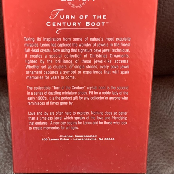 NIB - Lenox Turn of the Century Boot Pave Jewels Crystal Shoe Ornament - Picture 14 of 15